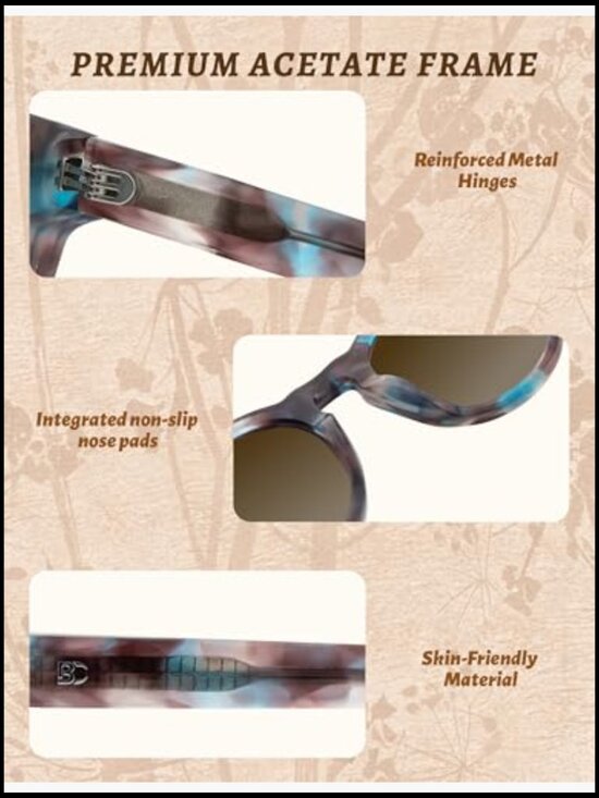 Womens Round Polarized Sunglasses - UV Protection Acetate Shades for Driving main image 4
